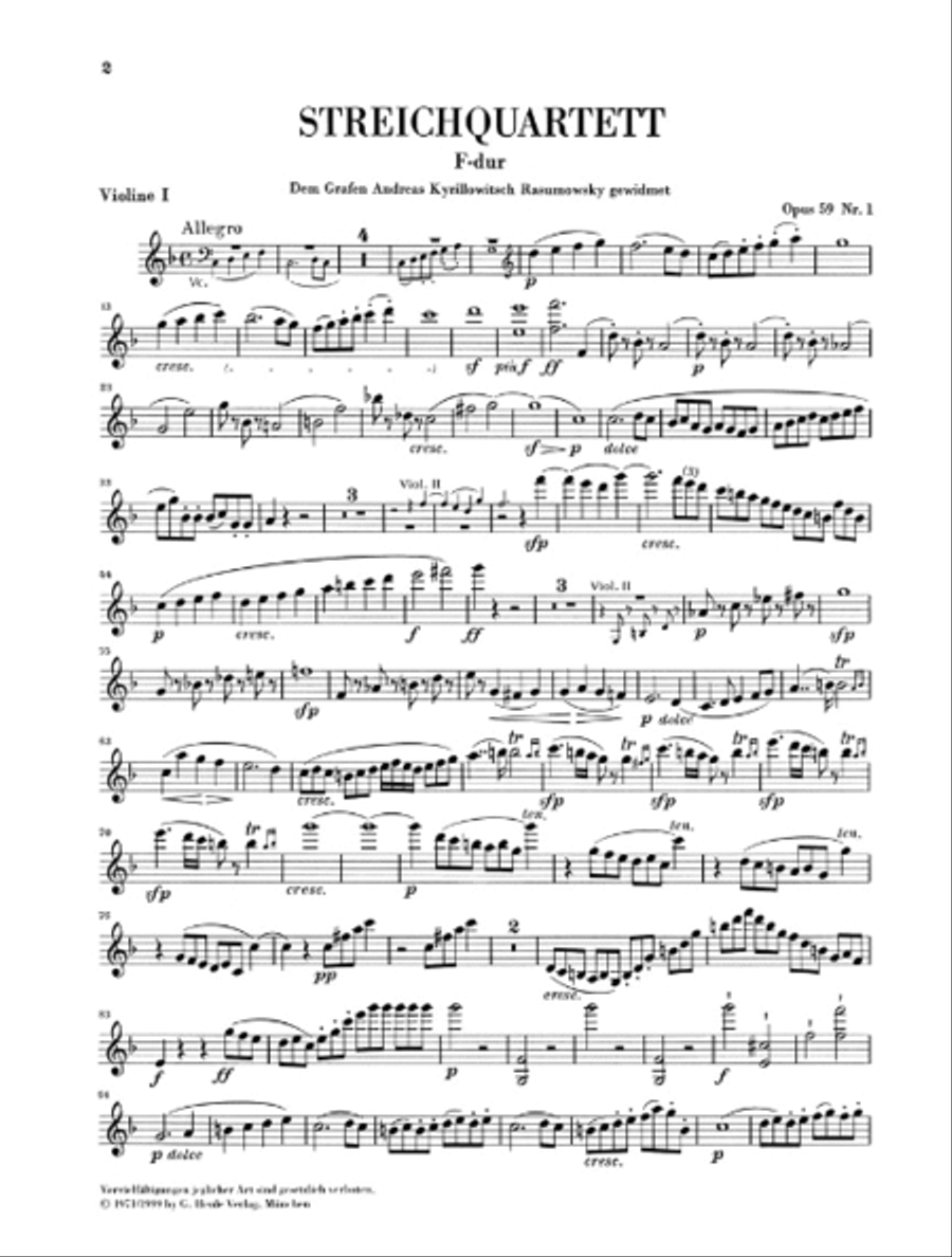 String Quartets Op. 59, 74, 95 String Quartet scores gallery preview page 2