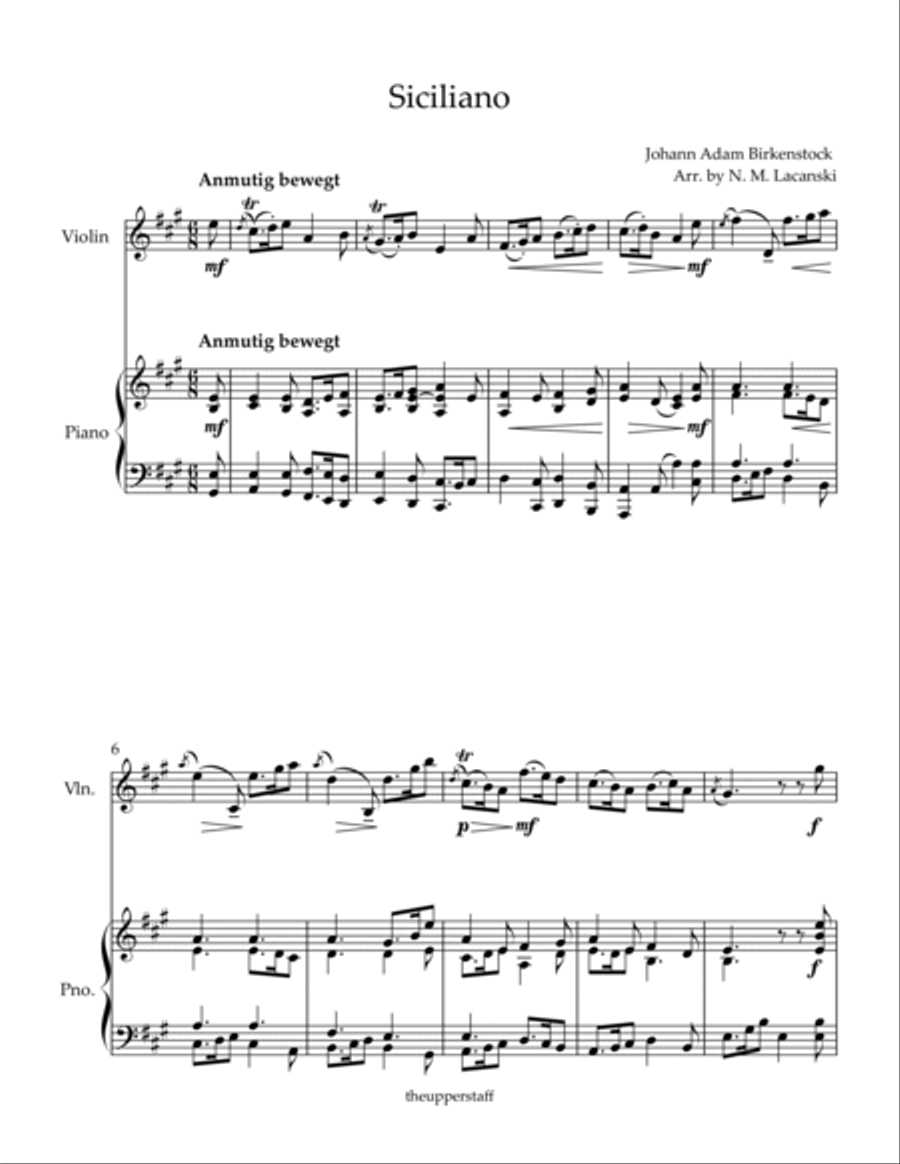 Siciliano Violin Solo scores gallery preview page 2