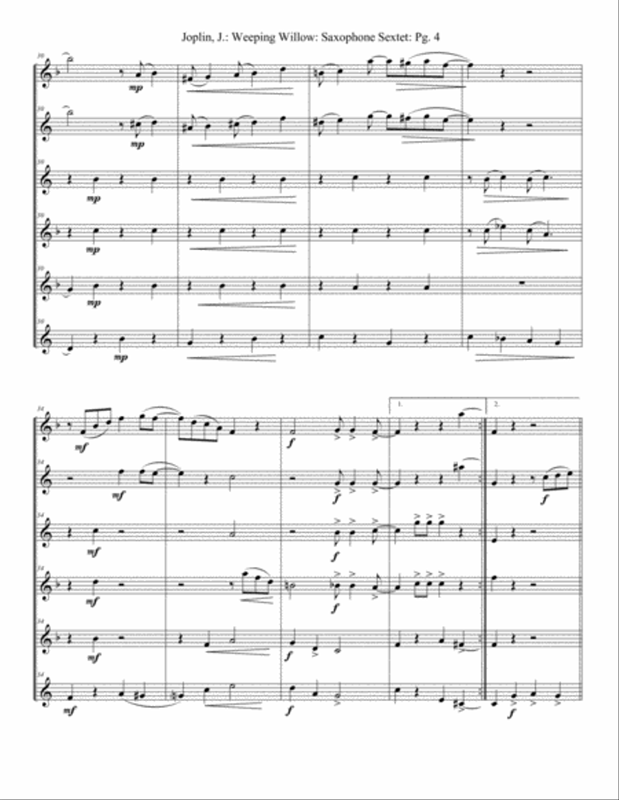 Weeping Willow (Saxophones) Woodwind Ensemble scores gallery preview page 5