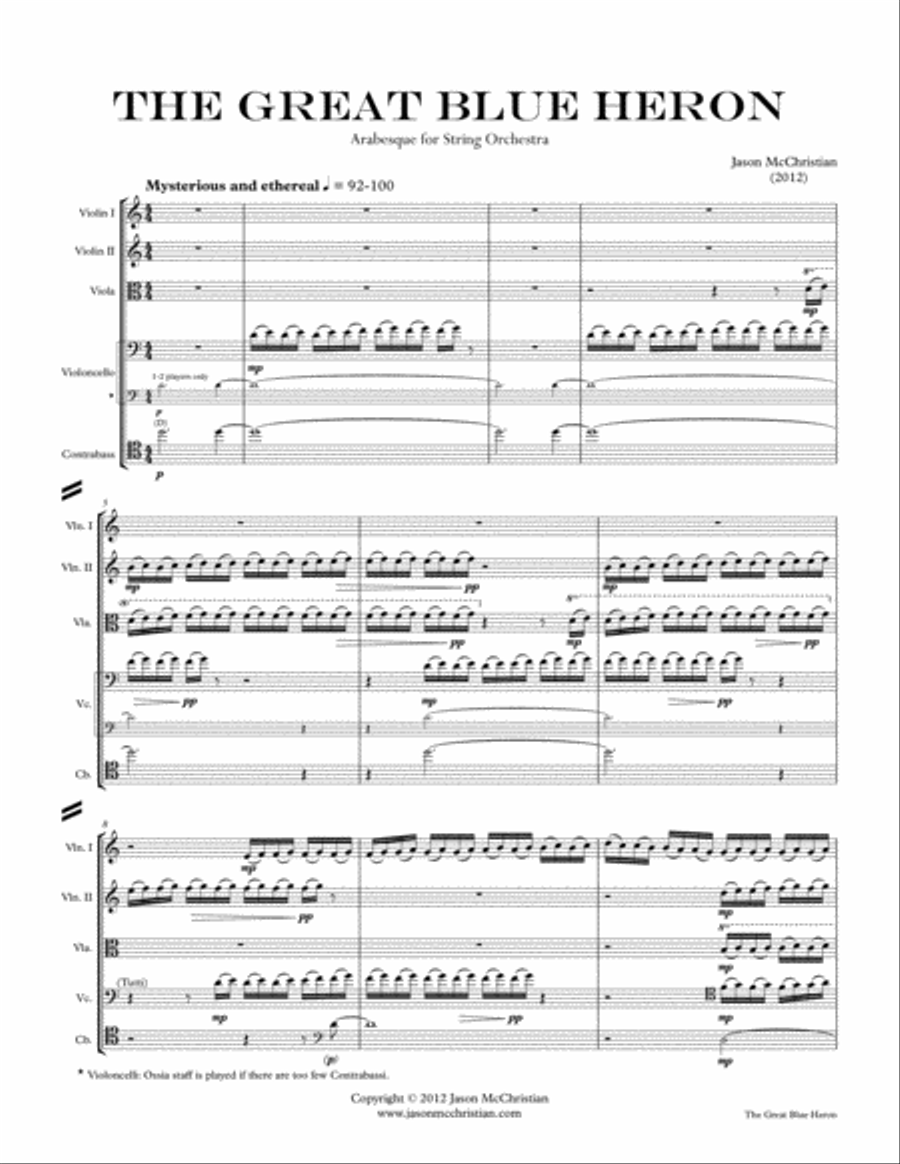 The Great Blue Heron - Arabesque for String Orchestra String Orchestra scores gallery preview page 5