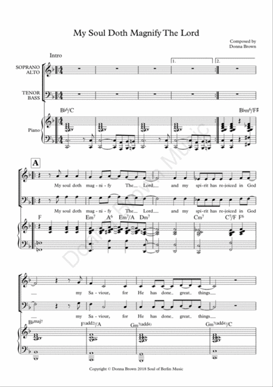 My Soul Doth Magnify The Lord 4-Part scores gallery preview page 2