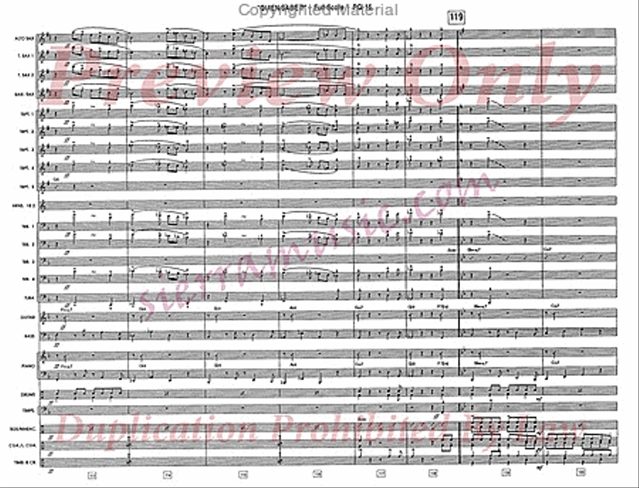Quien Sabe? (Who Knows?) Jazz Ensemble scores gallery preview page 16