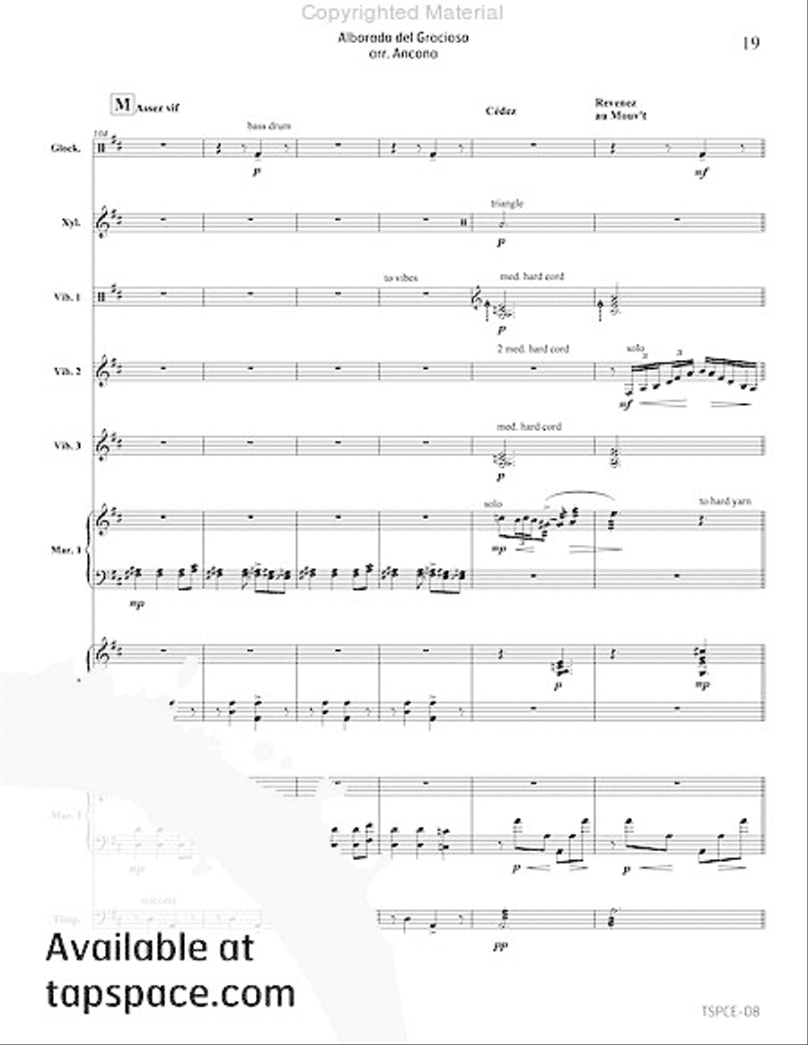 Alborada del Gracioso Percussion Ensemble scores gallery preview page 22