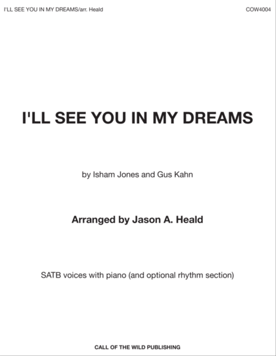 I'll See You In My Dreams 4-Part scores gallery preview page 1