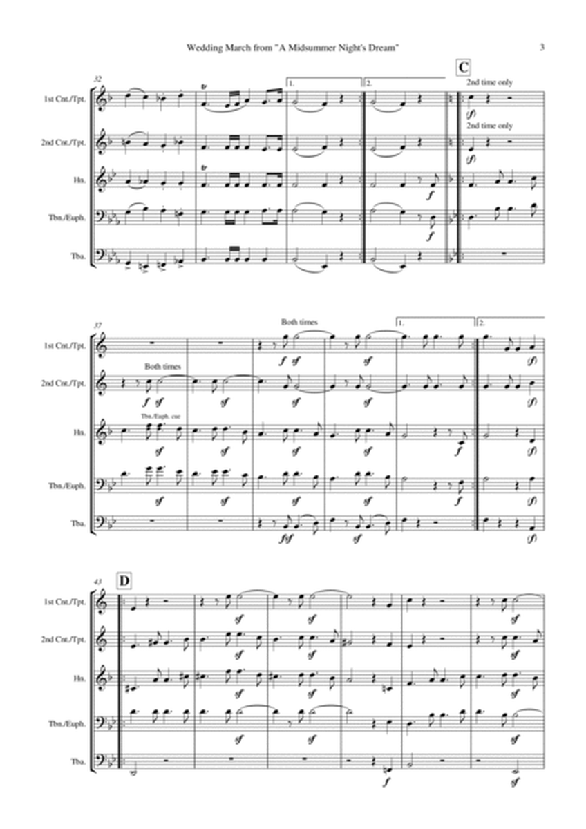 Wedding March from "A Midsummer Night’s Dream" (Felix Mendelssohn) - Brass Quintet image number null