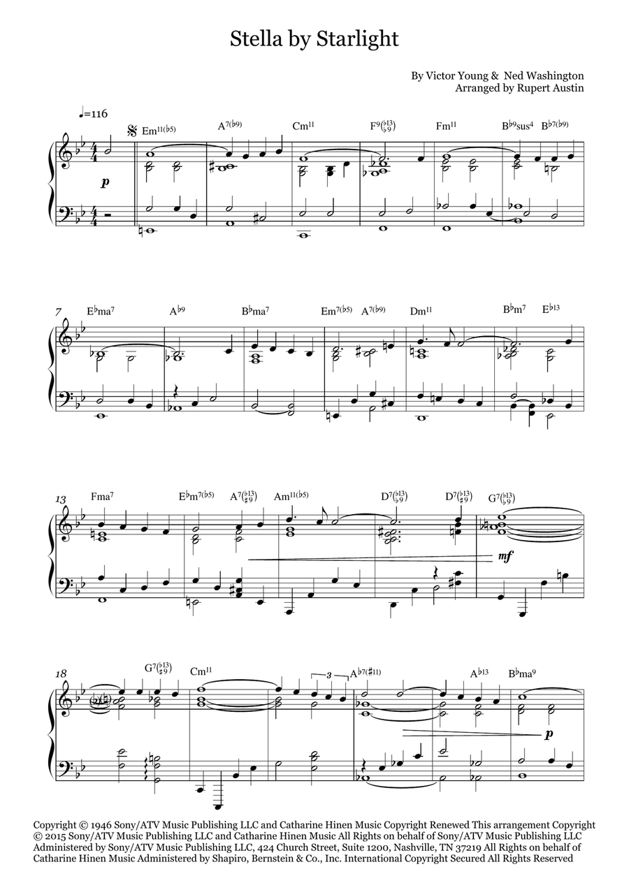 Stella By Starlight Piano Solo scores gallery preview page 2
