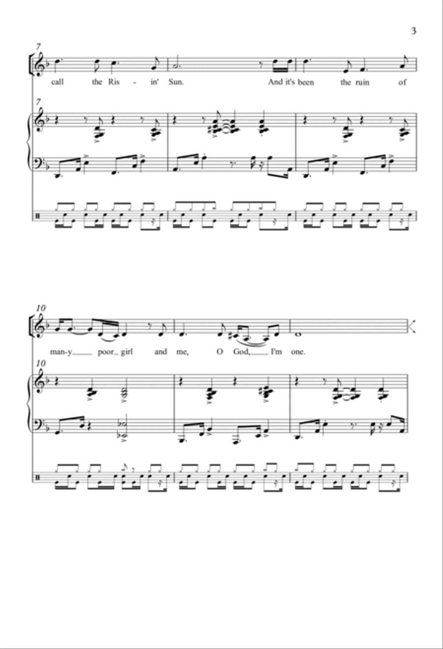 House of the Rising Sun 3-Part scores gallery preview page 2