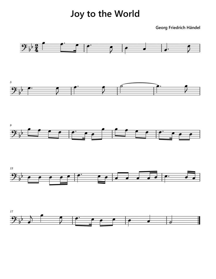 Joy to the World Joy to the World Cello Solo scores gallery preview page 1