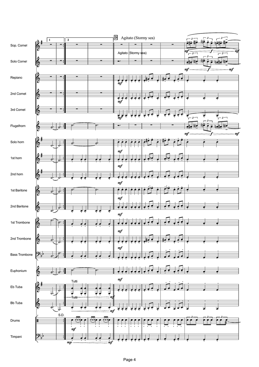 The Skye Boat Song (Brass Band Parts - Full Set) Brass Band scores gallery preview page 6