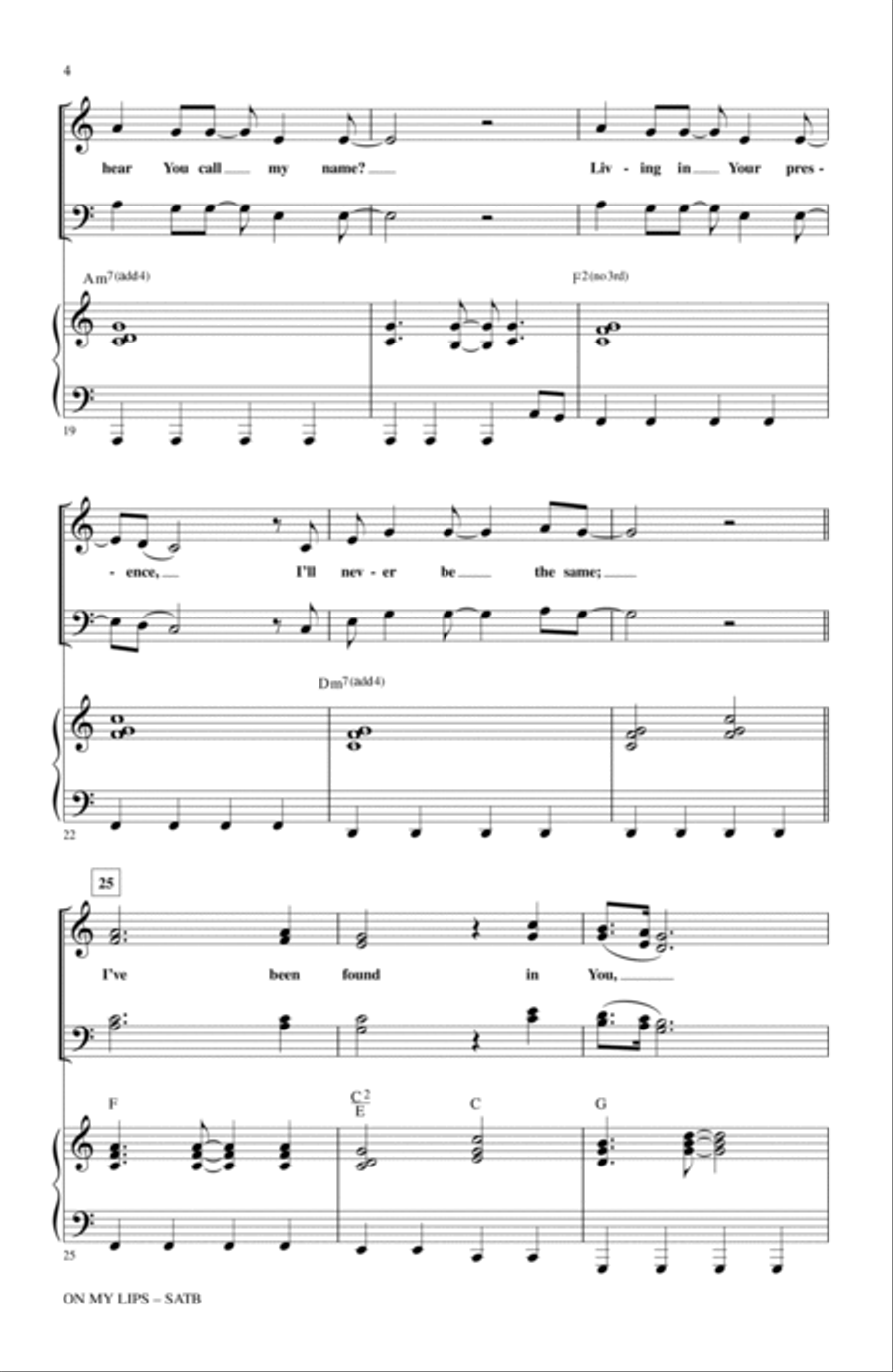 On My Lips 4-Part scores gallery preview page 3