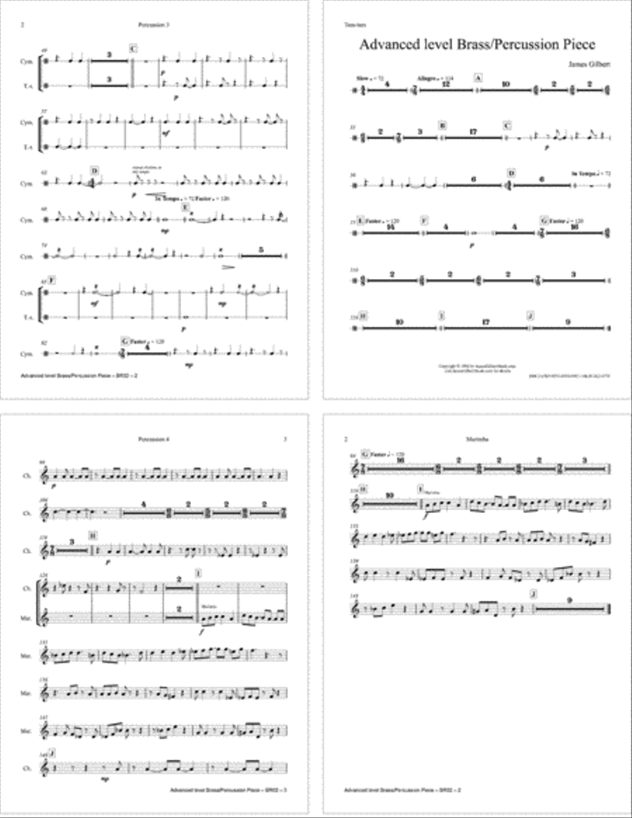 Brass Quintet & Percussion Ensemble Piece Percussion Ensemble scores gallery preview page 2