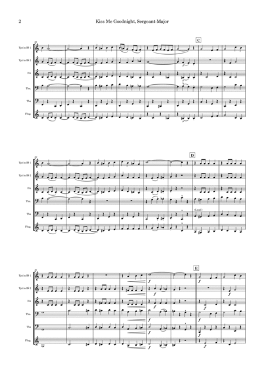 Kiss Me Goodnight, Sergeant Major Brass Quintet scores gallery preview page 2