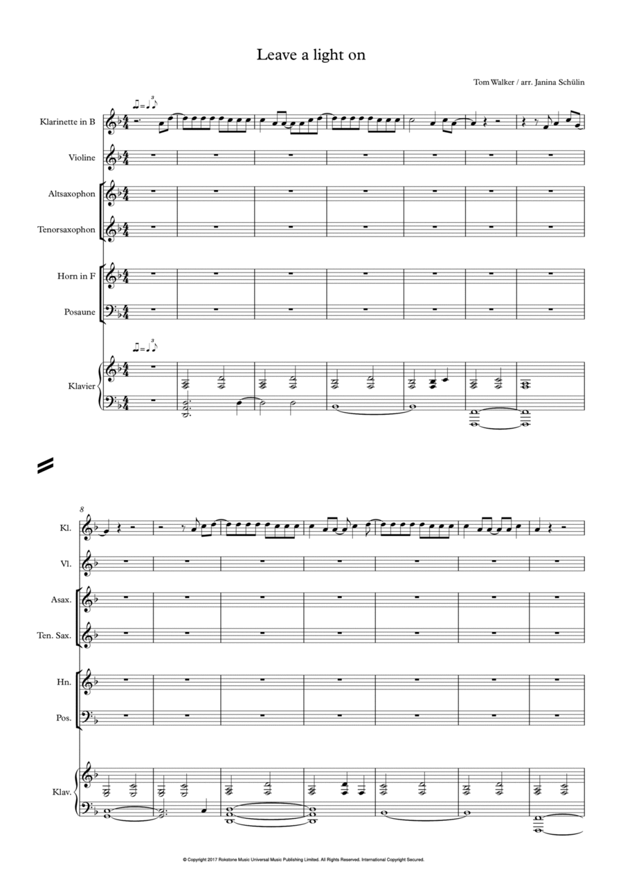 Leave A Light On Concert Band scores gallery preview page 1