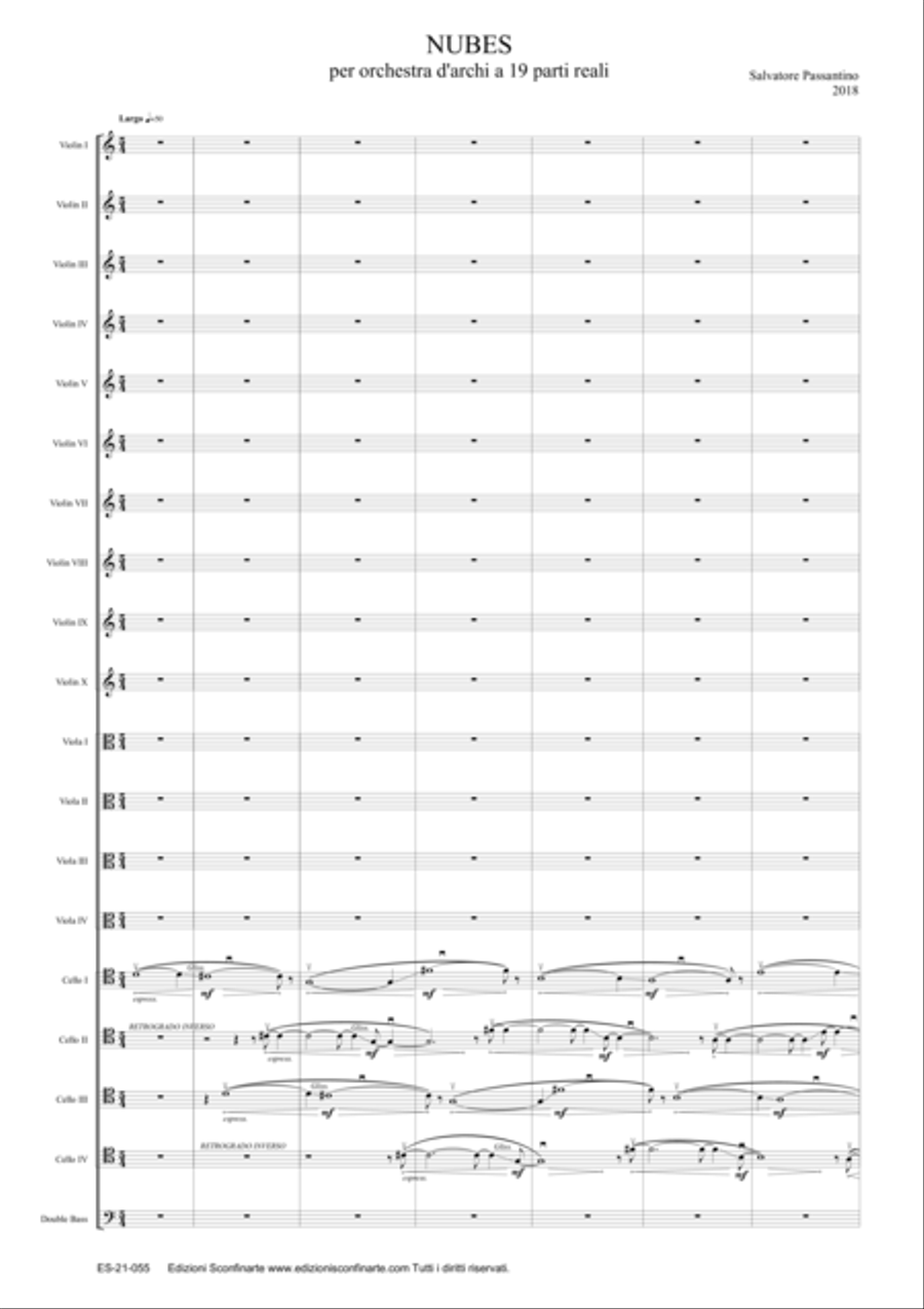 Salvatore Passantino: NUBES (ES-21-055) - Score Only String Orchestra scores gallery preview page 3