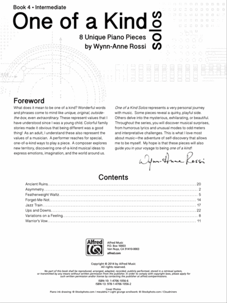 One of a Kind Solos, Book 4 Piano Solo scores gallery preview page 2