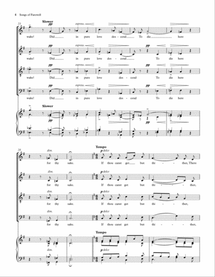 Songs of Farewell Divisi scores gallery preview page 5