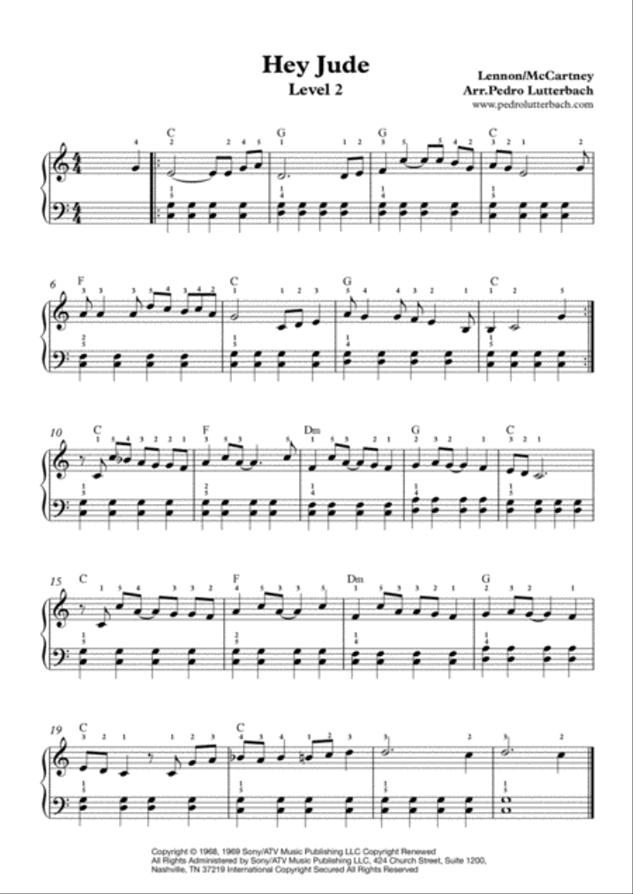 Hey Jude Hey Jude Easy Piano scores gallery preview page 1