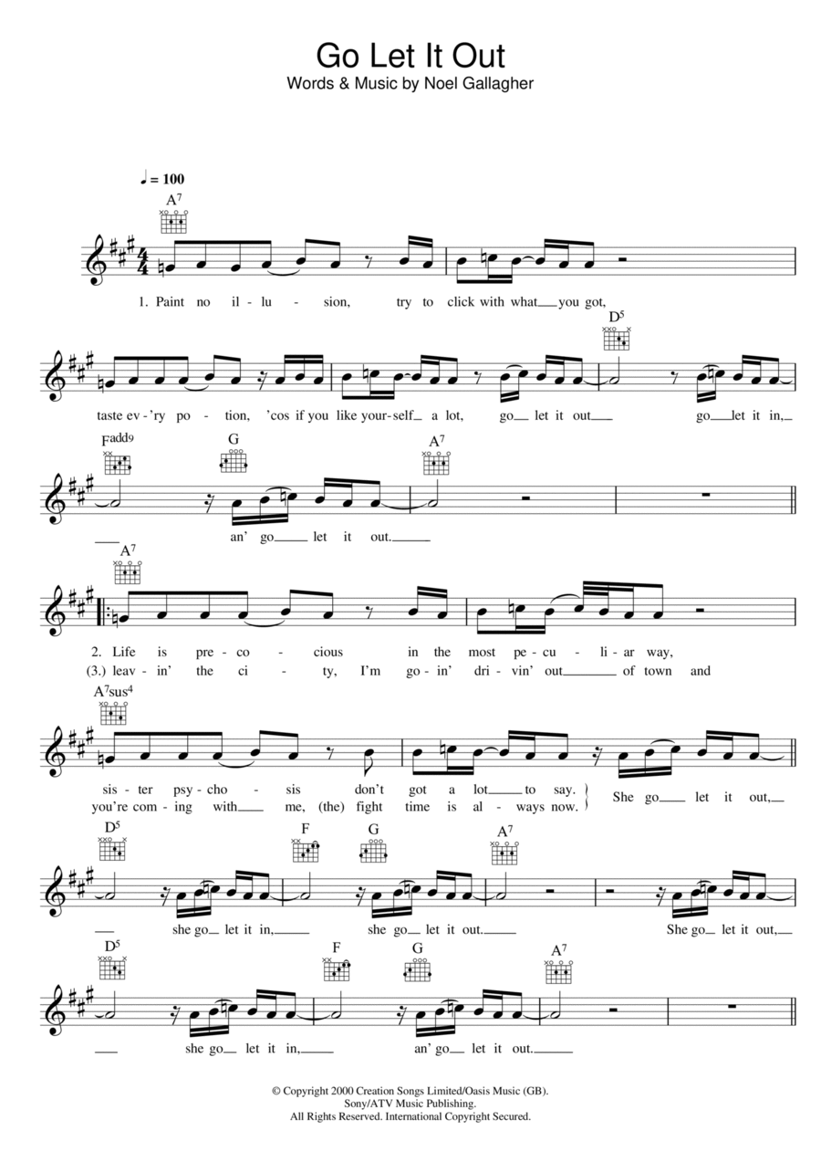 Go Let It Out Go Let It Out Piano scores gallery preview page 1