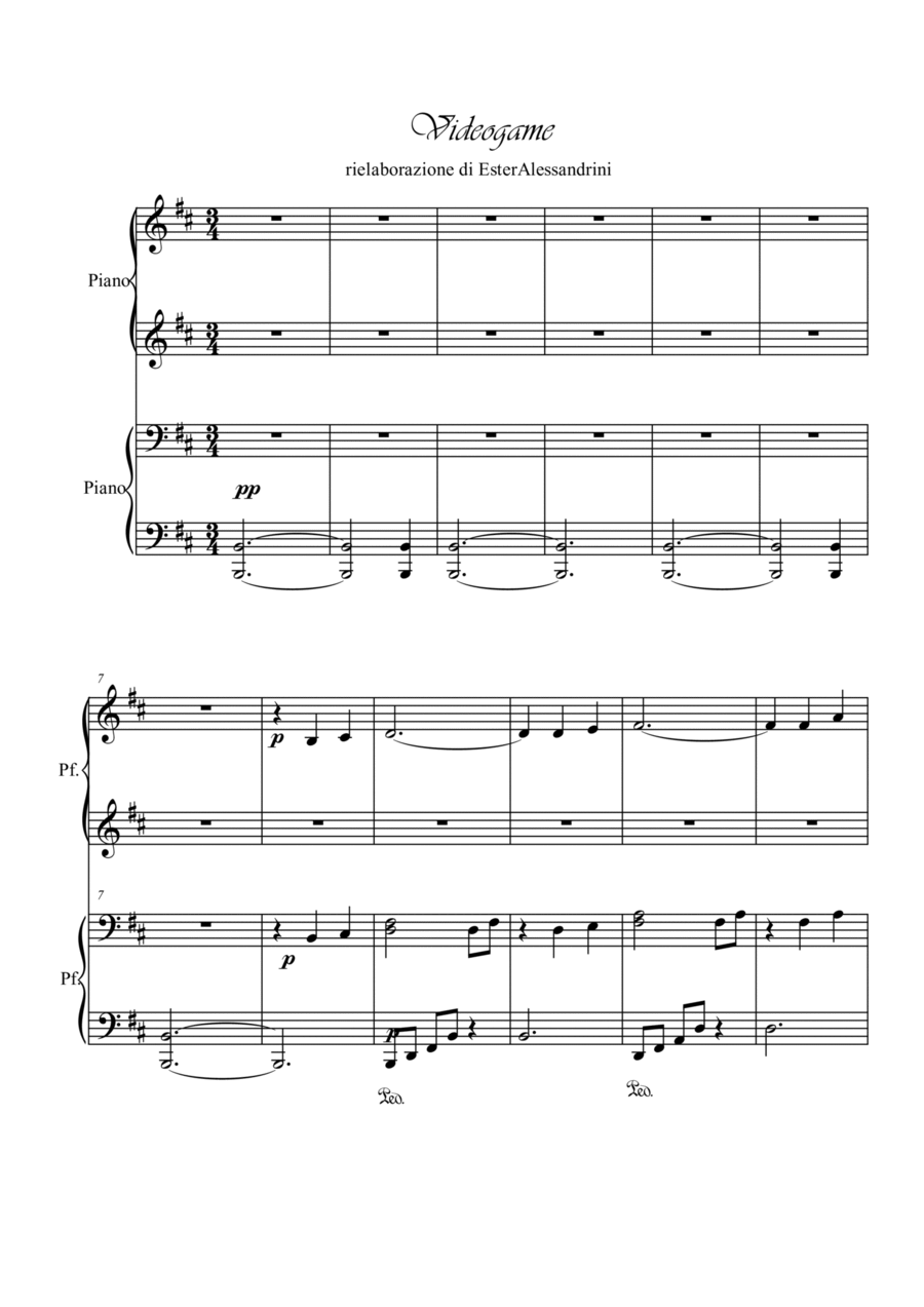 Videogame. Piano 4 hands Videogame. Piano 4 hands Piano Method scores gallery preview page 1
