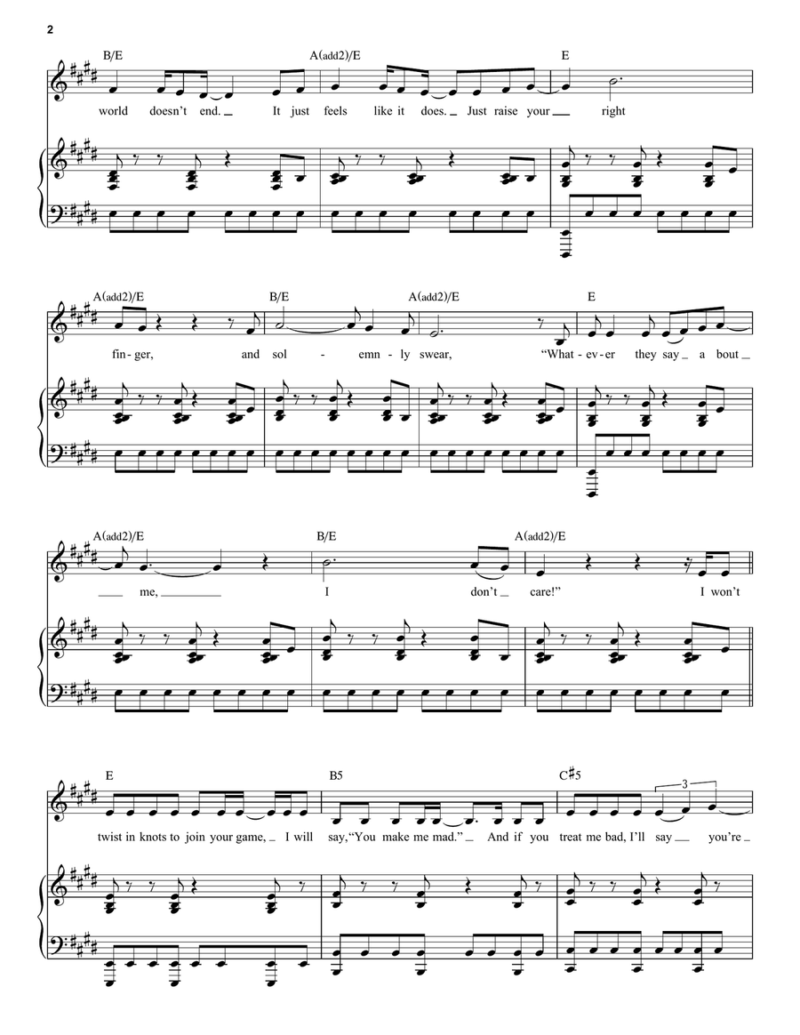 I'd Rather Be Me (from Mean Girls: The Broadway Musical) Voice scores gallery preview page 2