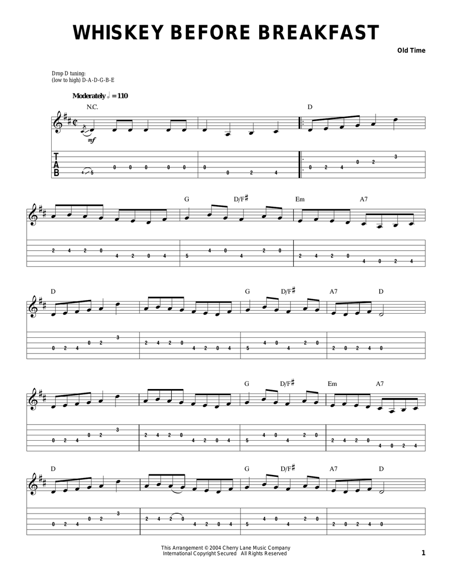 Whiskey Before Breakfast Whiskey Before Breakfast Acoustic Guitar scores gallery preview page 1