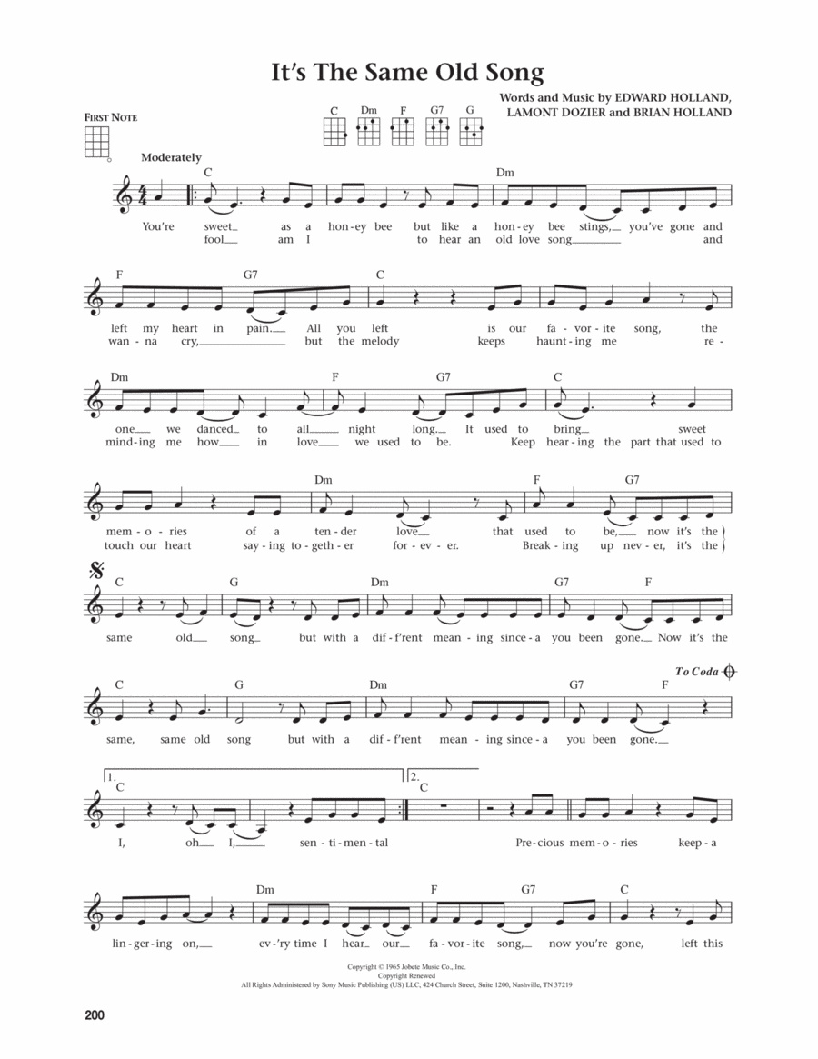 It's The Same Old Song (from The Daily Ukulele) (arr. Jim Beloff) Ukulele scores gallery preview page 1