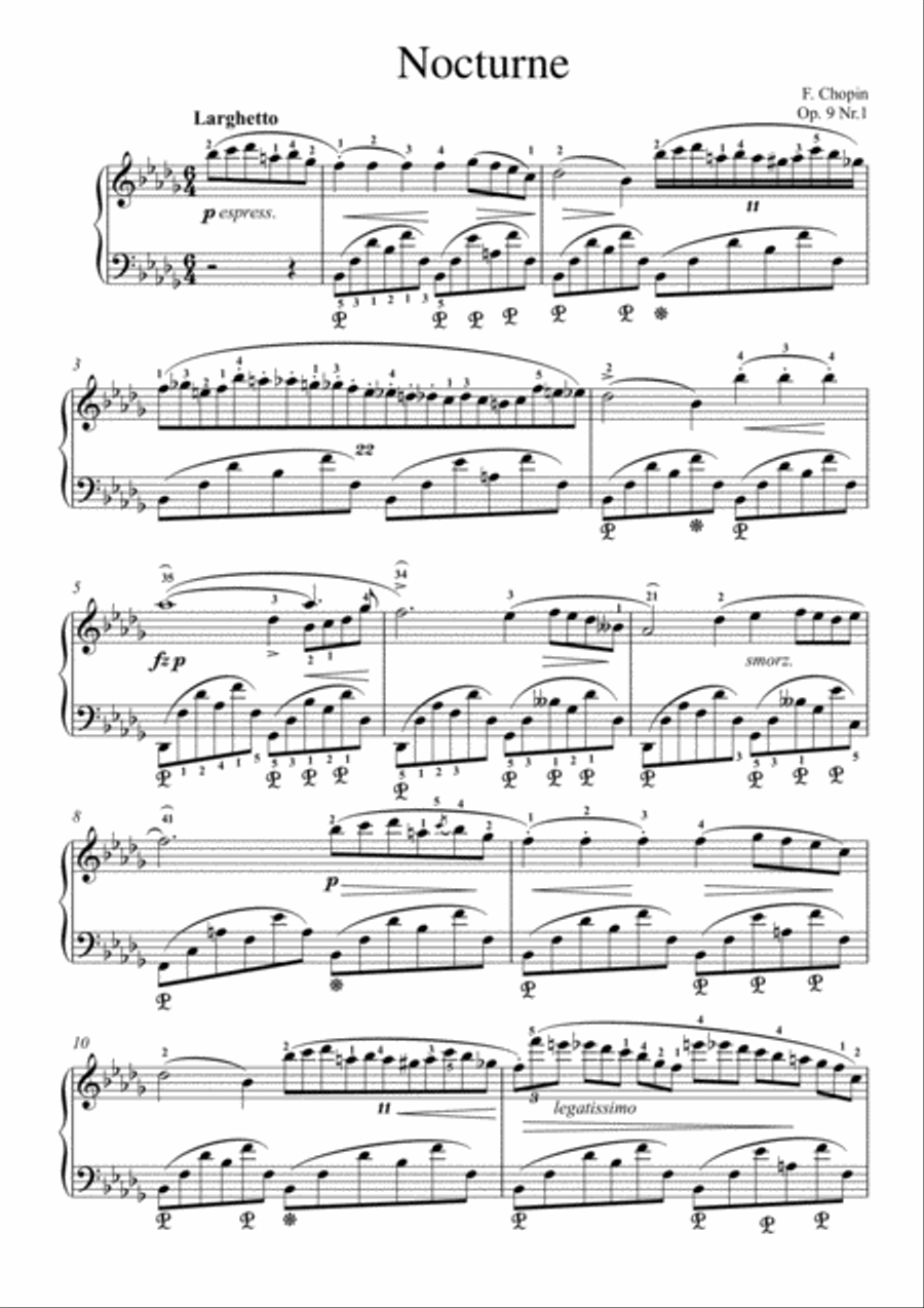 Chopin - Nocturne in B-flat minor, Op. 9, No. 1 Piano Solo scores gallery preview page 2