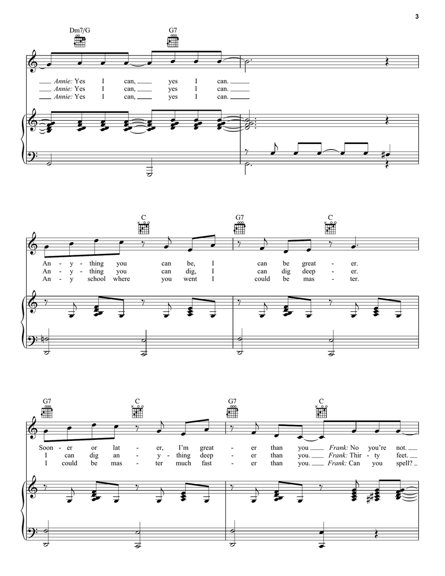 Anything You Can Do Piano, Vocal, Guitar scores gallery preview page 3