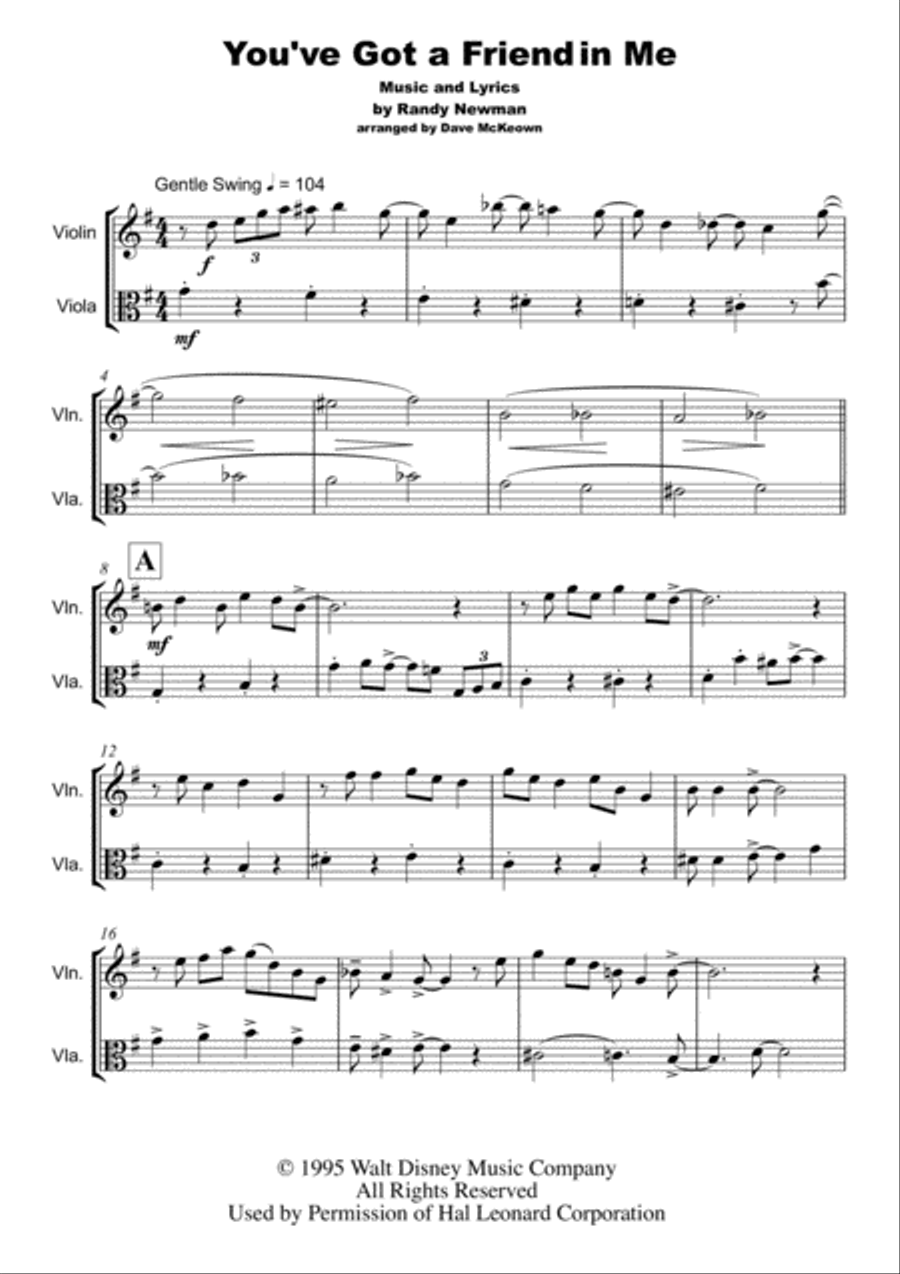You've Got A Friend In Me String Duet scores gallery preview page 2