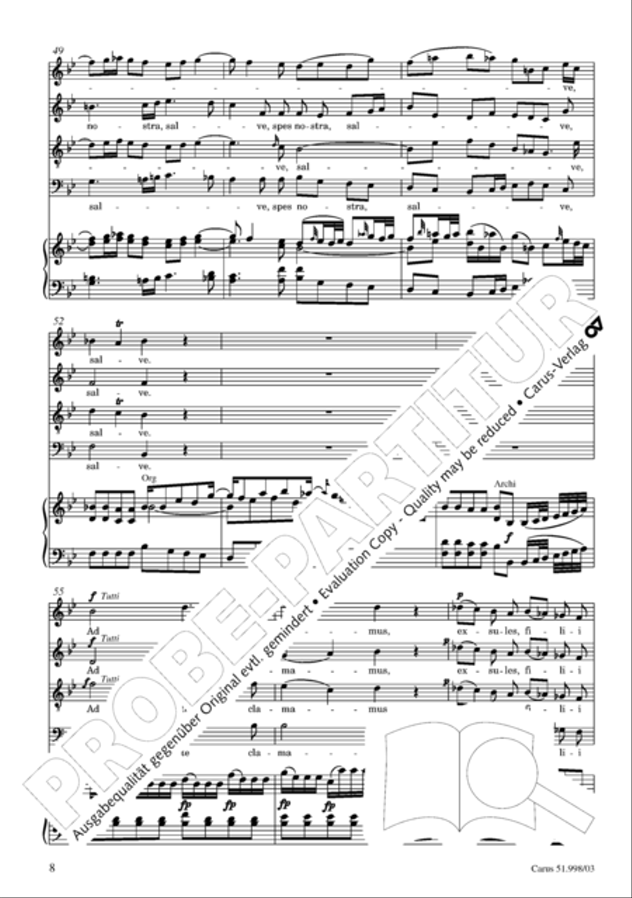 Salve Regina in g Salve Regina in g 4-Part scores gallery preview page 9