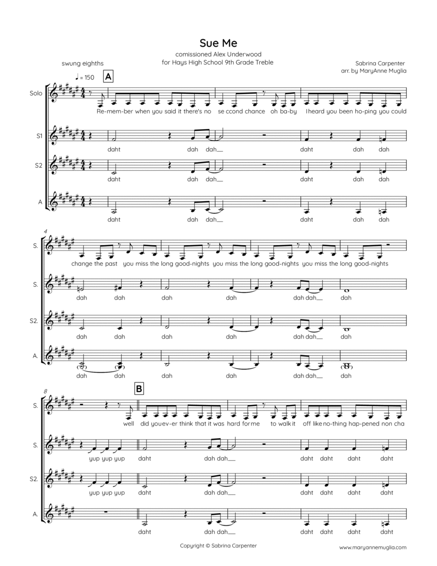 Sue Me SSA scores gallery preview page 1