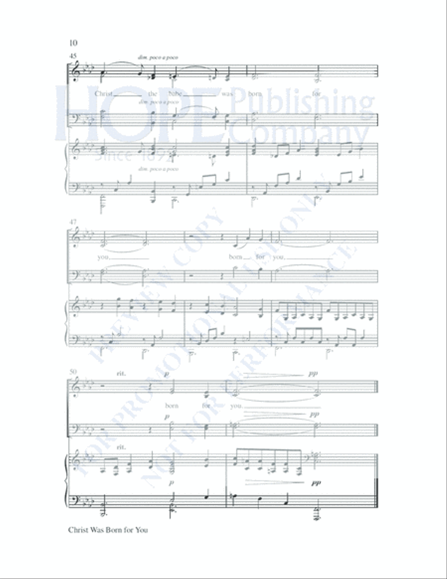 Christ Was Born for You 4-Part scores gallery preview page 11