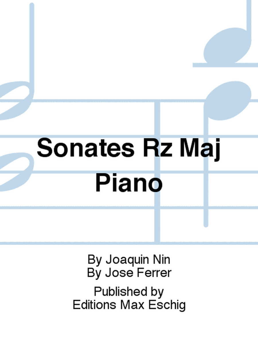 Sonates Rz Maj Piano
