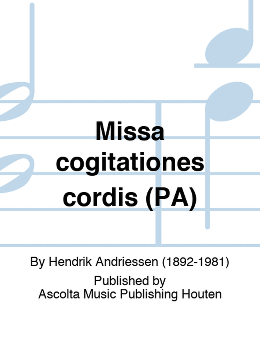Missa cogitationes cordis (PA)