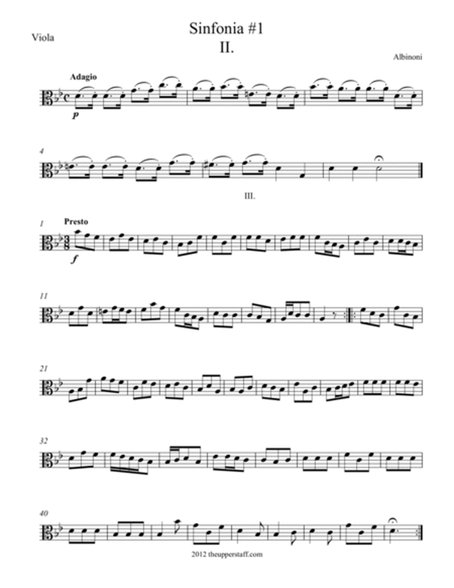 Sinfonia #1 in B Flat Major Movements 2 & 3 image number null