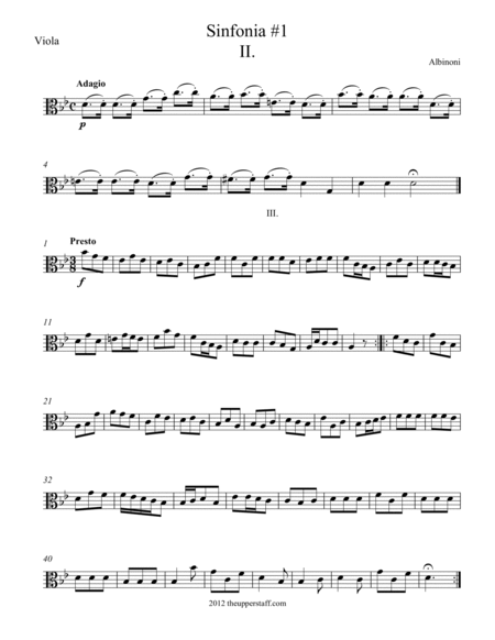 Sinfonia #1 in B Flat Major Movements 2 & 3 image number null