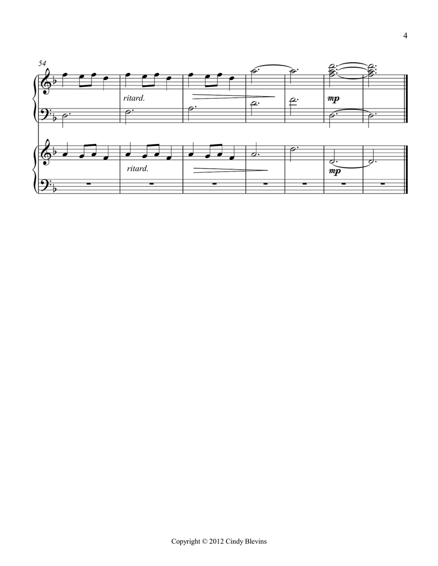 Carol of the Bells, for Harp Duet Harp scores gallery preview page 5