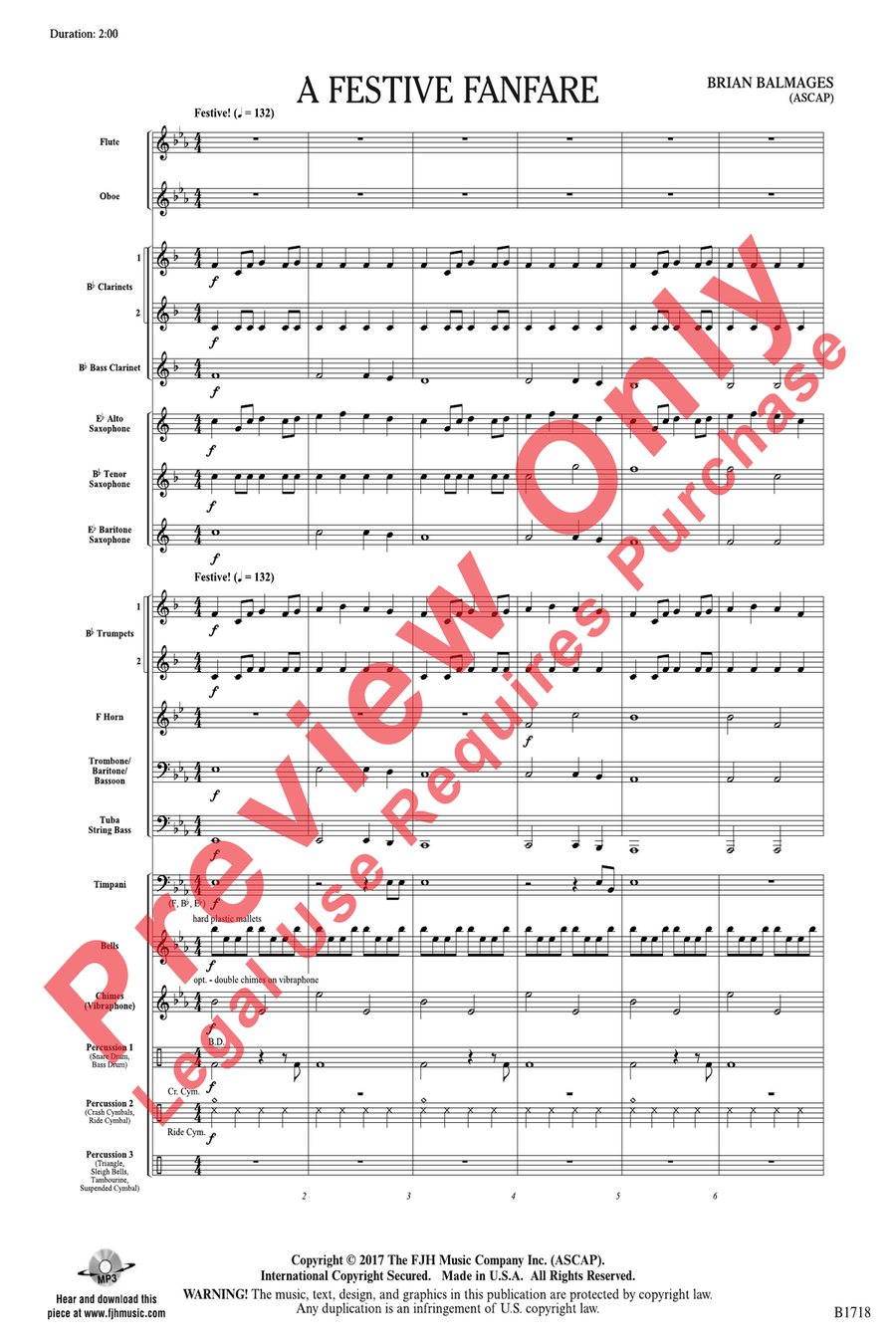 A Festive Fanfare Concert Band scores gallery preview page 3