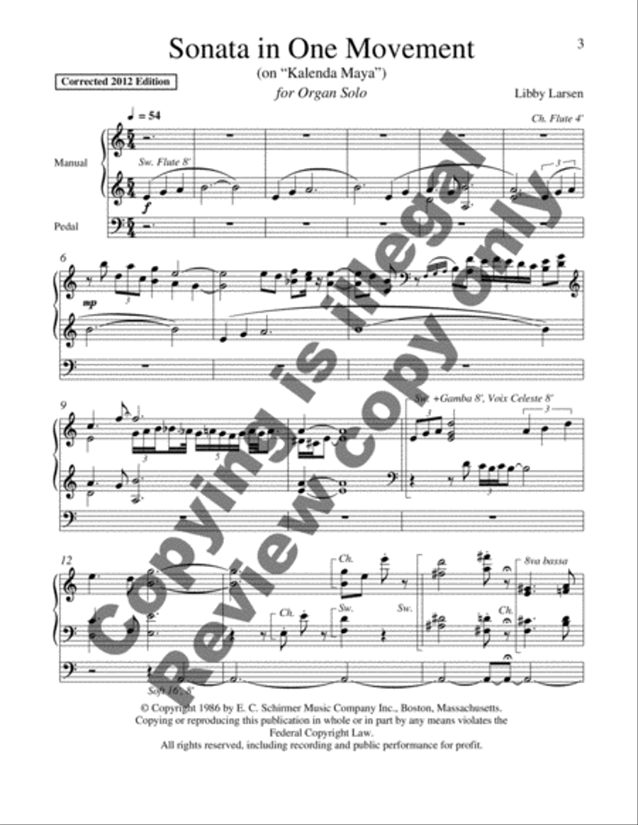 Sonata in One Movement on Kalenda Maya Organ scores gallery preview page 8