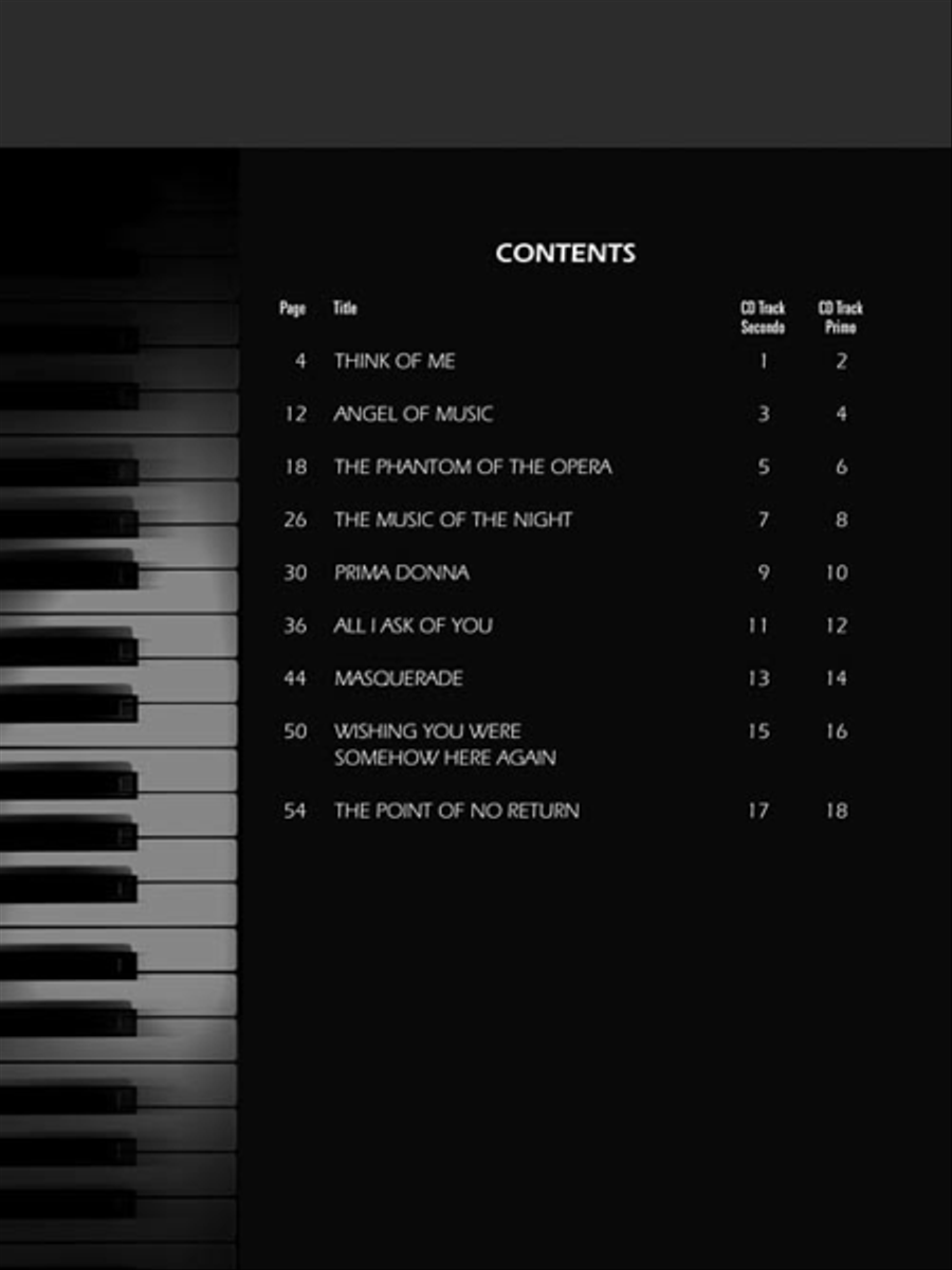 The Phantom of the Opera The Phantom of the Opera 1 Piano, 4-Hands scores gallery preview page 2