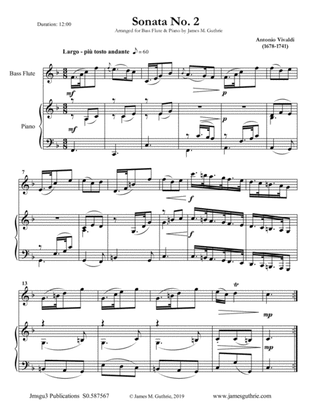 Book cover for Vivaldi: Sonata No. 2 for Bass Flute & Piano