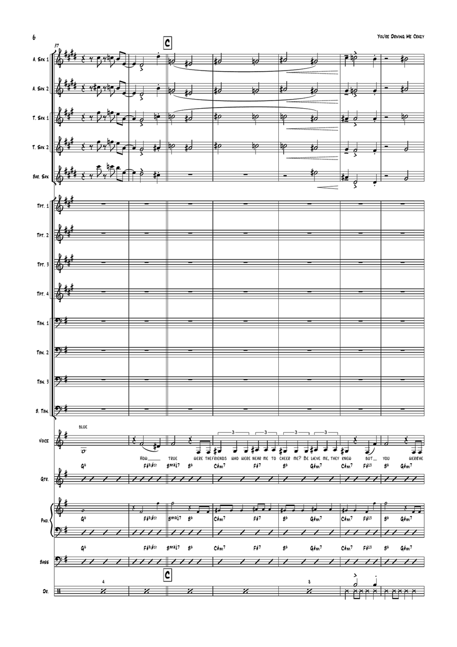 You're Driving Me Crazy! (What Did I Do?) Jazz Ensemble scores gallery preview page 6