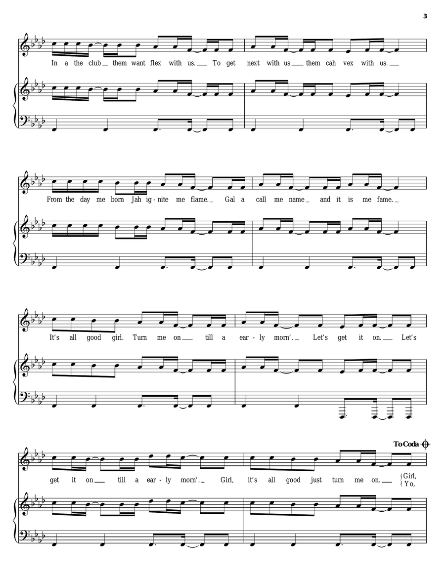 Get Busy Get Busy Piano, Vocal, Guitar scores gallery preview page 3