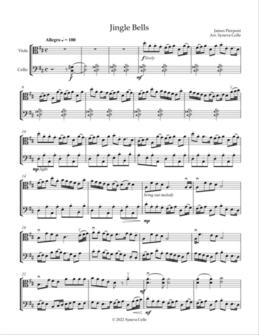 Jingle Bells Jingle Bells String Duet scores gallery preview page 2