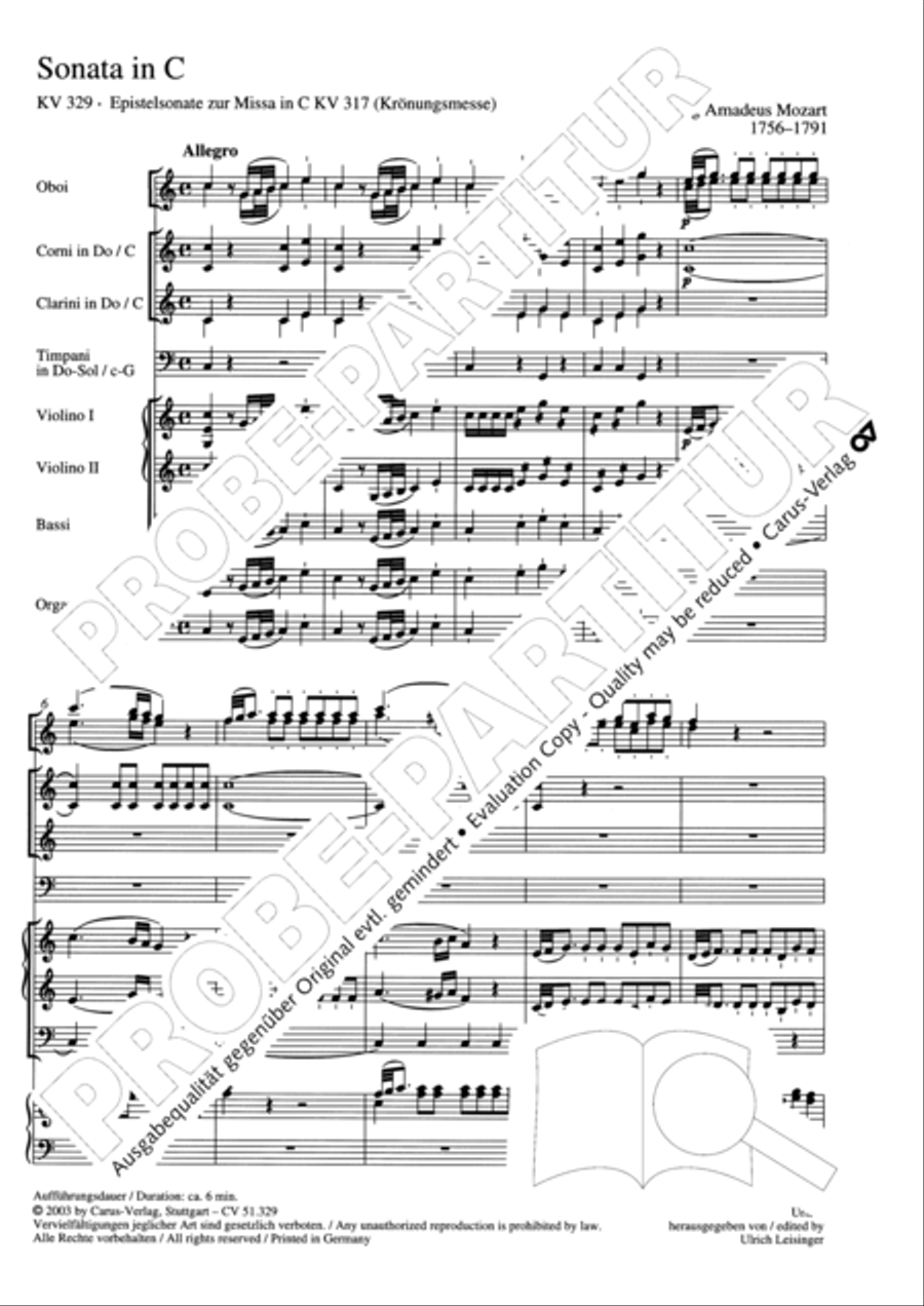 Sonata in C major Orchestra scores gallery preview page 4