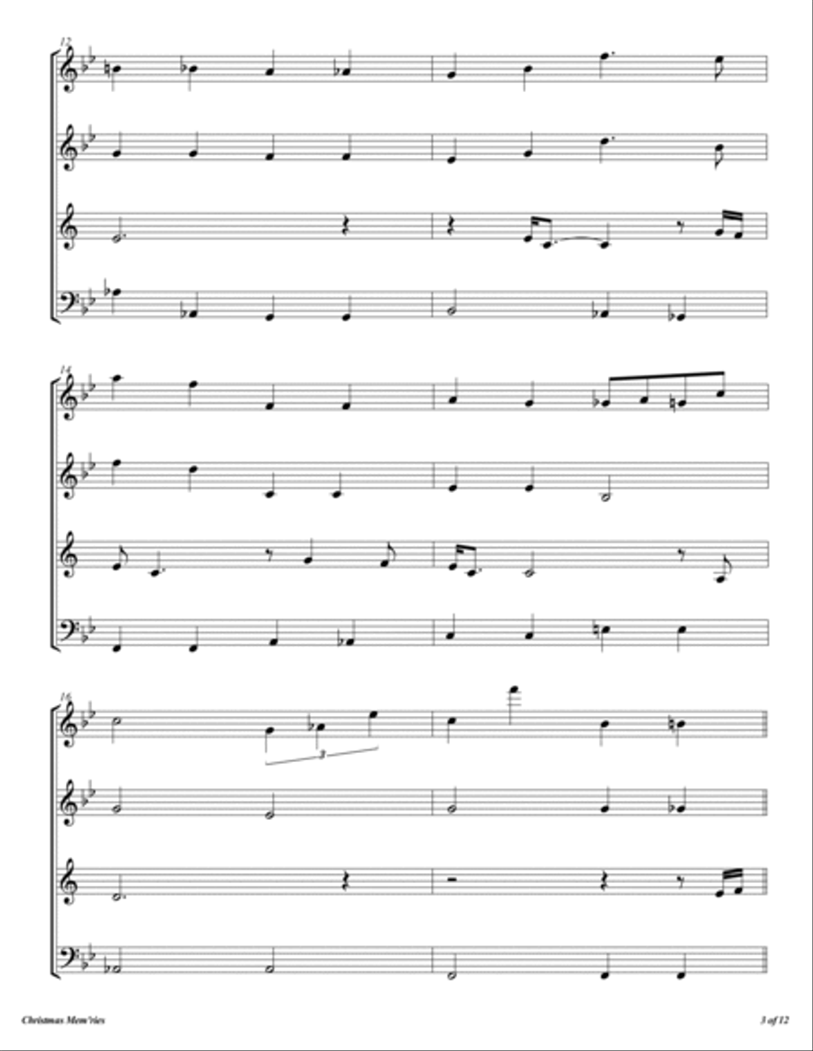 Christmas Mem'ries Woodwind Quartet scores gallery preview page 4