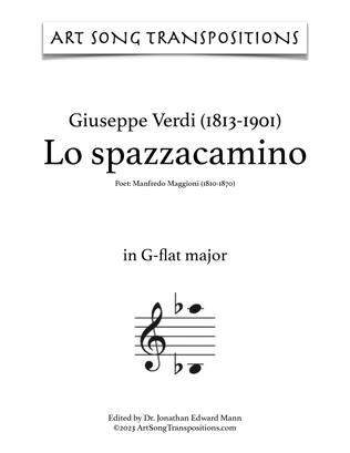 Book cover for VERDI: Lo spazzacamino (transposed to G-flat major)