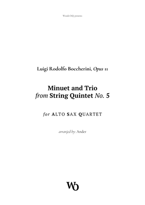 Book cover for Minuet by Boccherini for Alto Sax Quartet
