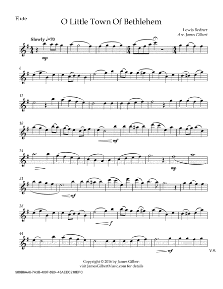 O Little Town Of Bethlehem Woodwind Quintet scores gallery preview page 5
