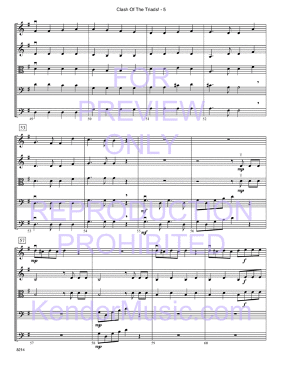 Clash Of The Triads! String Orchestra scores gallery preview page 6